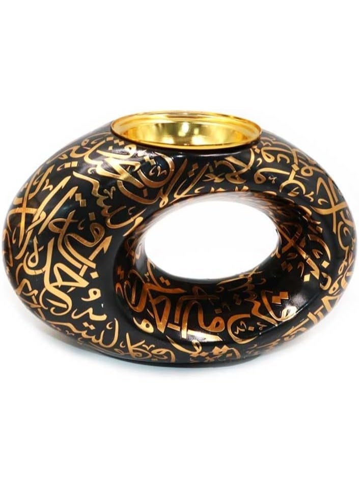 Firasa home-and-kitchen,home-decor,home-fragrance,incense-and-incense-holders,incense-holders,candle holderAroma Diffuser Modern Metal Mabkhara for Home and Office Dining Living Room Museum of the Future Inspired Incense Holder Perfect Gift for Home Decor Black and White - Image 2